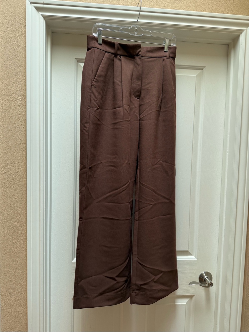 Abercrombie & Fitch Sloane Tailored Chocolate Brown Wide-Leg Trousers